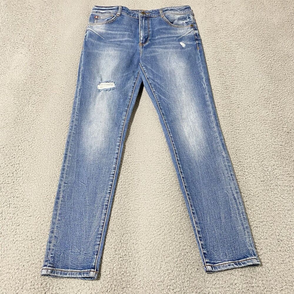 Miss Sixty Bettie Cropped Jeans Womens 30x28 Blue Light Skinny Ankle Distressed
